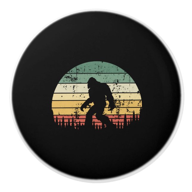 Bigfoot Retro Sunset Gift Knopp (Framsidan)