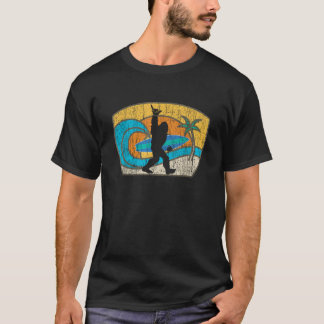 Bigfoot Retro Surfing Gift for Shaka Aloha Surfer  T Shirt