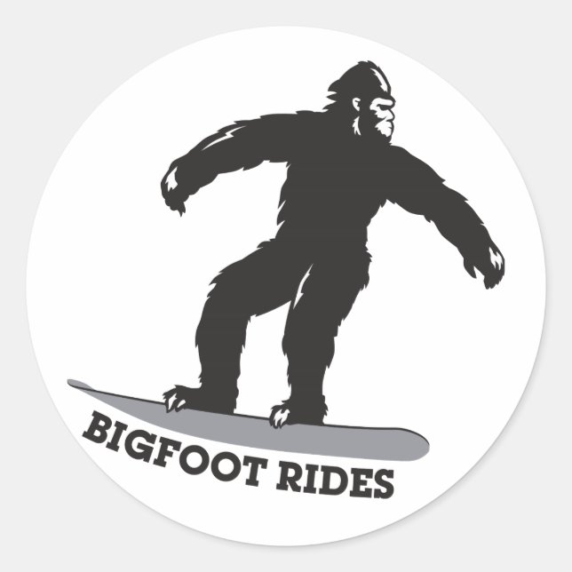 Bigfoot Rides! Runt Klistermärke (Framsida)