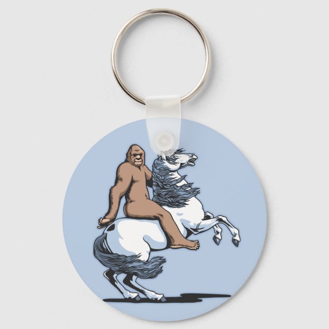 Bigfoot Riding a Unicorn Nyckelring (Framsida)