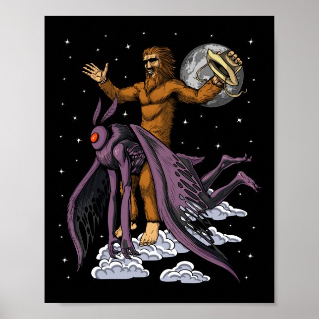 Bigfoot Riding Mothman Poster (Framsidan)