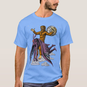 Bigfoot Riding Mothman T Shirt