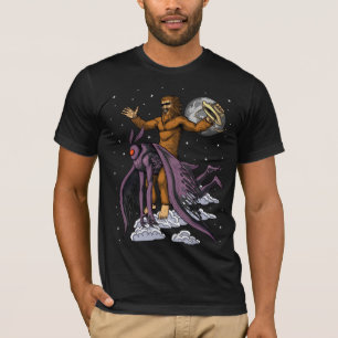 Bigfoot Riding Mothman T Shirt