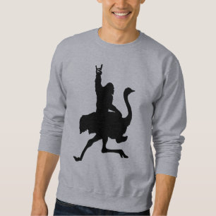 Bigfoot Riding Ostrich Lång Ärmad Tröja