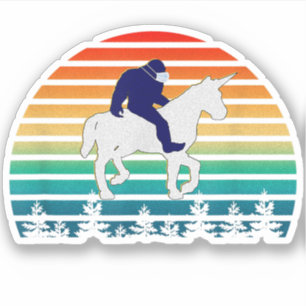 Bigfoot Riding Unicorn Klistermärken