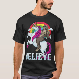 Bigfoot Riding Unicorn Rainbow Sasquatch Tro G T Shirt