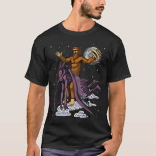 Bigfoot Ridning Mothman T Shirt