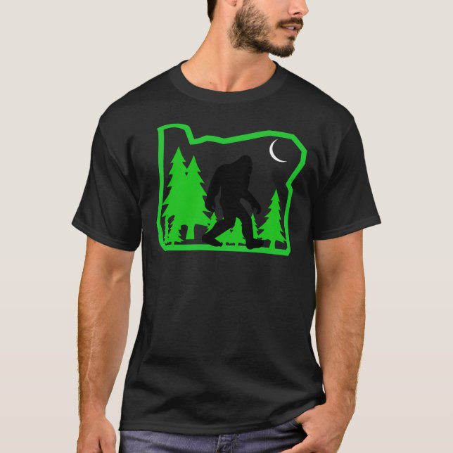 Bigfoot Roaming genom Oregon Shirt Sticker T Shirt (Framsida)