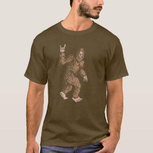 Bigfoot Rock and roll Sasquatch Hand Symbol Believ T Shirt