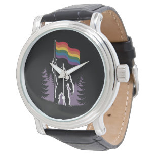 Bigfoot Rock On HBTQ Progressiv Ny Prideflagga Armbandsur
