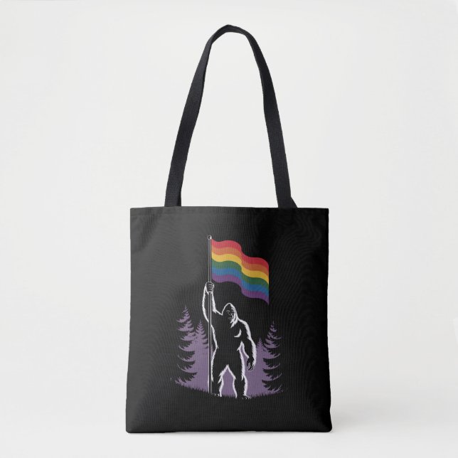 Bigfoot Rock On HBTQ Progressiv Ny Prideflagga  Tygkasse (Framsida)