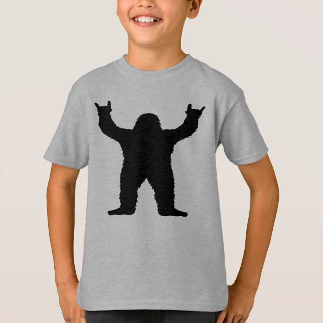 Bigfoot Rock On T Shirt (Framsida)