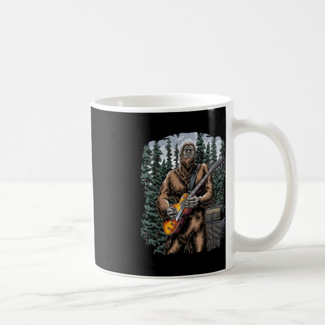 Bigfoot Rockin out med Guitar ut - Forest Ja Kaffemugg (Höger)