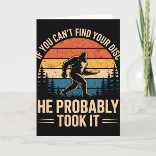 Bigfoot Rolig Discgolf Sasquatch Frisbee Män Kvinn Kort