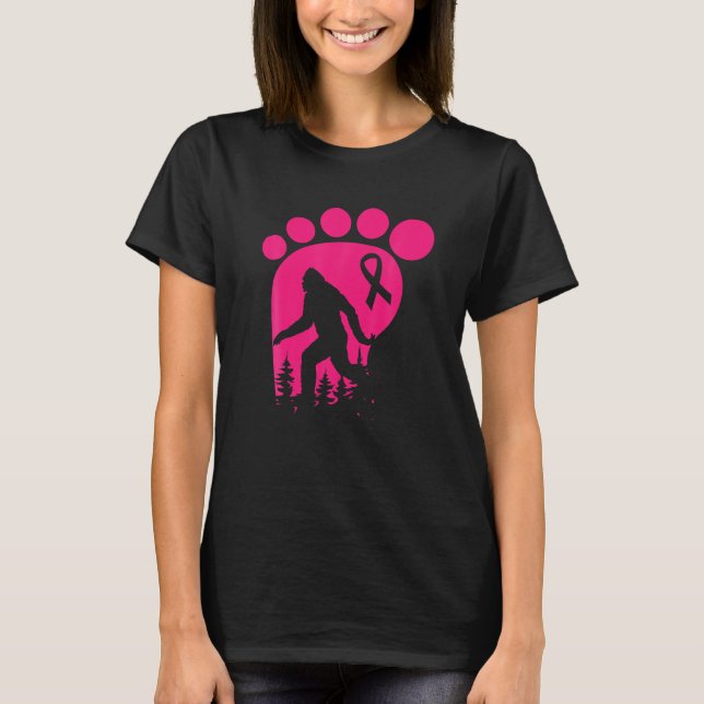 Bigfoot Rosa Coola för bröstcancermedvetenhet hos  T Shirt (Framsida)