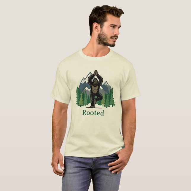 Bigfoot Rotad Trädställning Rolig Yoga Tröja (Hel framsida)