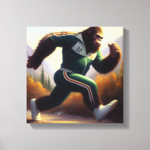 Bigfoot Running Canvastryck