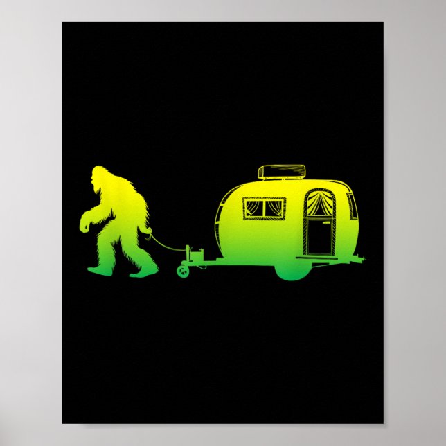 Bigfoot Rv Motorhome Camping Sasquatch Campervan G Poster (Framsidan)