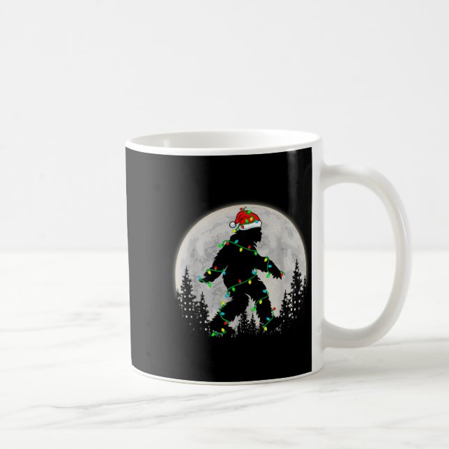 Bigfoot Santa Christmas Tree Lights Funny Xmas Sas Kaffemugg (Höger)