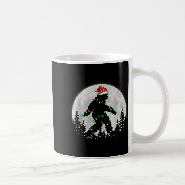 Bigfoot Santa Christmas Tree Lights Funny Xmas Sas Kaffemugg (Höger)