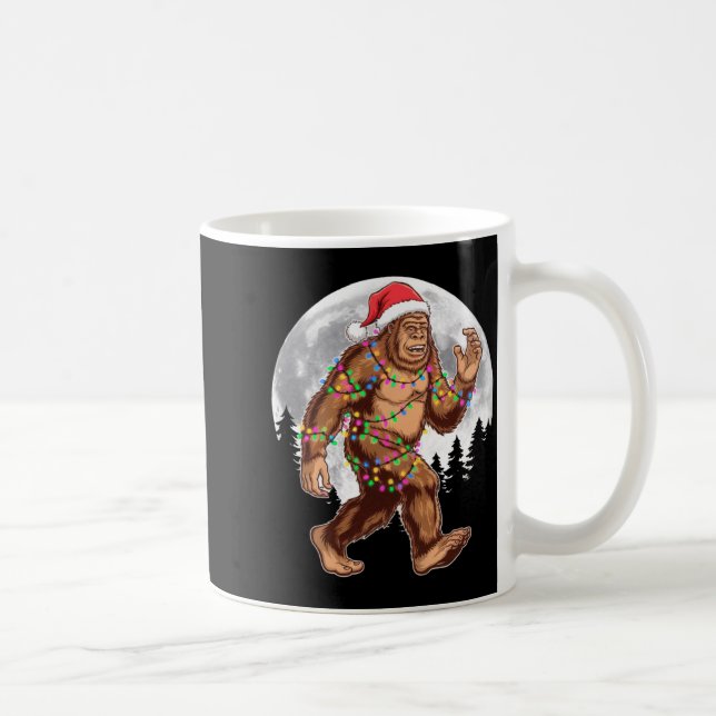 Bigfoot Santa Christmas Tree Lights Xmas Sasquatch Kaffemugg (Höger)