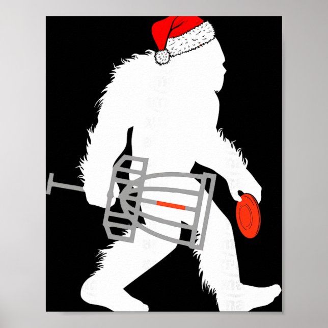 Bigfoot Santa Disc Golf Jul Disc Golfare Xmas Poster (Framsidan)