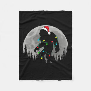 Bigfoot Santa Julgran Ljus Funny Julafton Sas Fleecefilt