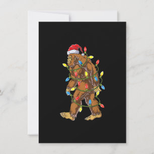 Bigfoot Santa Julgran Ljus Funny Julafton Sas Inbjudningar