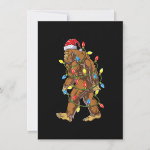Bigfoot Santa Julgran Ljus Funny Julafton Sas Inbjudningar