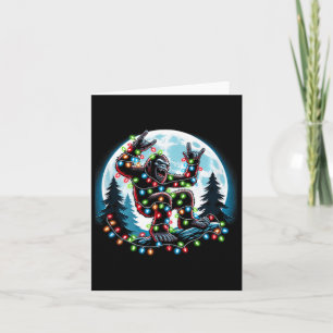 Bigfoot Santa Julgran Ljus Funny Julafton Sas Kort
