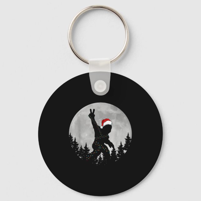 Bigfoot Santa Julgran Ljus Funny Julafton Sas Nyckelring (Framsida)