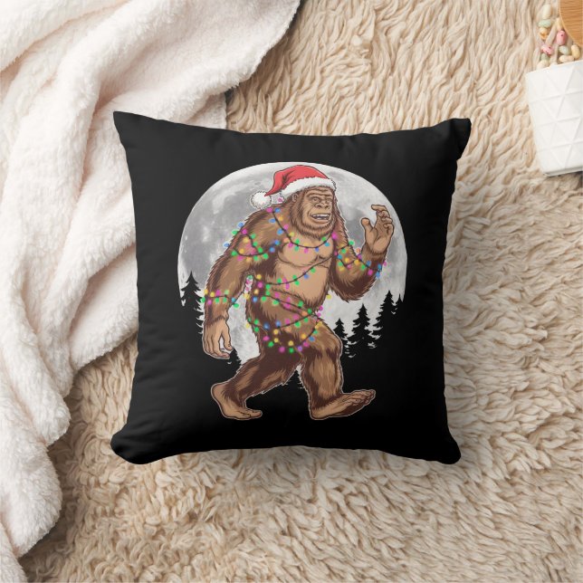 Bigfoot Santa Julgran Ljus Julafton Sasquatch Kudde (Filt)