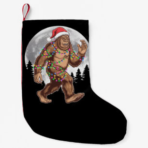 Bigfoot Santa Julgran Ljus Julafton Sasquatch Liten Julstrumpa