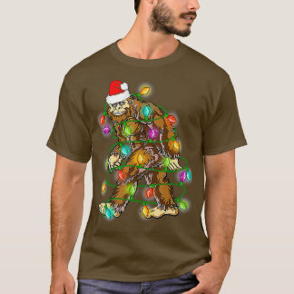 Bigfoot Santa Julgran Ljus Julafton T Shirt