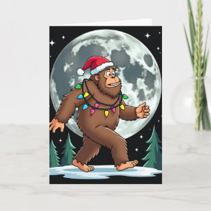 Bigfoot Santa Julgran Ljus-kort Kort