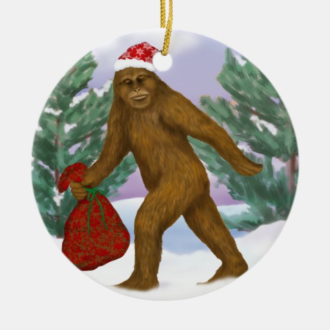 Bigfoot Santa prydnad Julgransprydnad Keramik (Framsidan)
