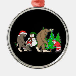 Bigfoot Santa snögubbe Julgransprydnad Metall