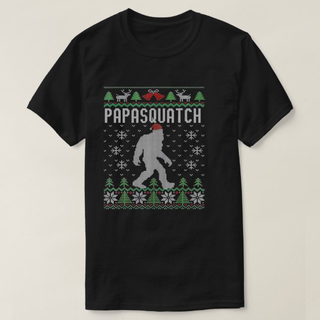 Bigfoot Santa Ugly jul Pajamas Pappa  T Shirt (Design framsida)