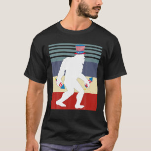 Bigfoot Sasquatch 4:e juli Fireworks American F T Shirt