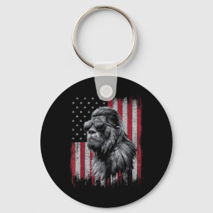 Bigfoot Sasquatch 4:e juli Patriotic USA Indepe Nyckelring