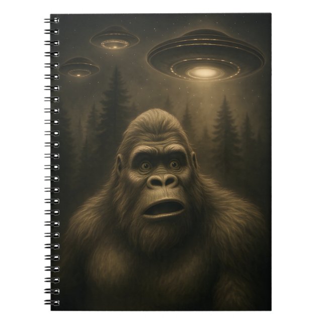 Bigfoot Sasquatch Alien UFO Funny Anteckningsbok (Framsidan)