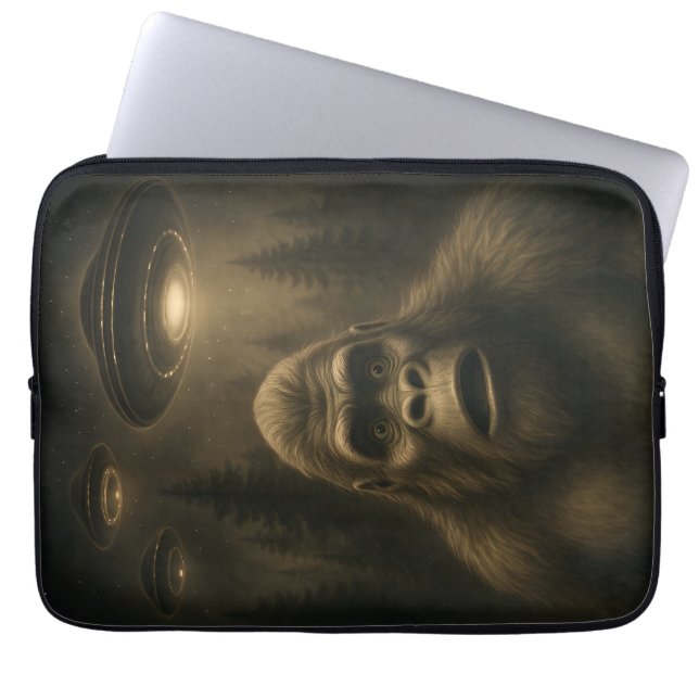 Bigfoot Sasquatch Alien UFO Funny Laptop Fodral (Framsidan)