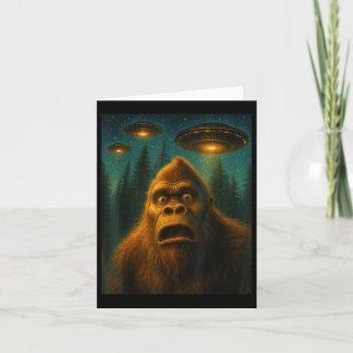 Bigfoot Sasquatch Alien Ufo Starry Nattgåvor Manar Kort