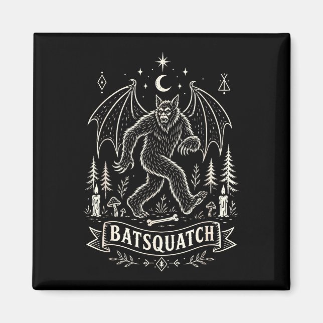 Bigfoot sasquatch älskare kryptid kuslig halloween magnet (Framsidan)
