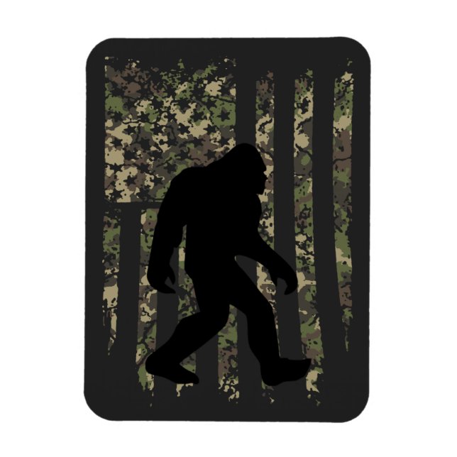 Bigfoot Sasquatch American Camouflaged USA flagga  Magnet (Vertikal)
