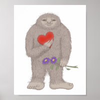 Bigfoot Sasquatch Ändå Poster Konstigen i Kärlek
