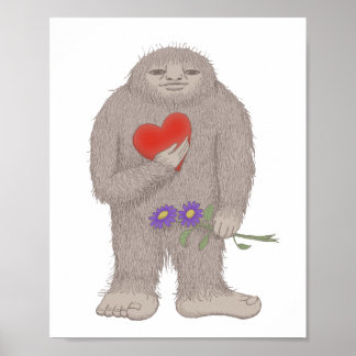 Bigfoot Sasquatch Ändå Poster Konstigen i Kärlek