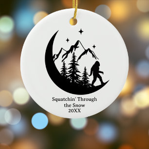 BigFoot Sasquatch-Anpassningsbar utomhus Julgransprydnad Keramik