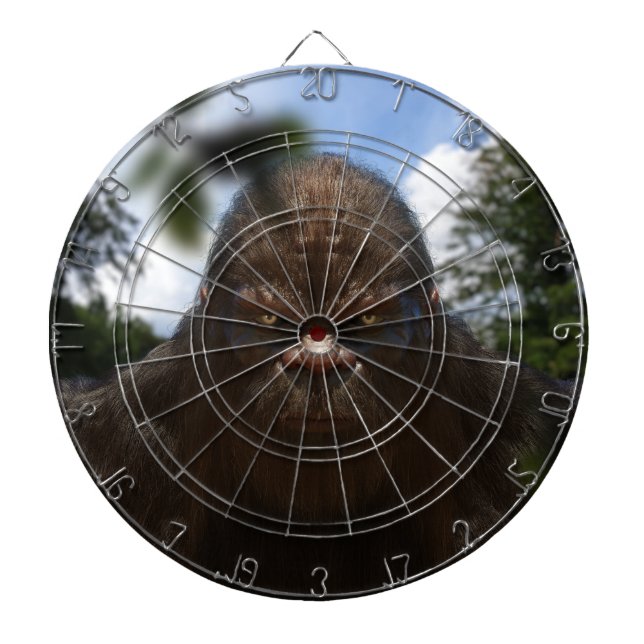 BIGFOOT SASQUATCH ANSIKTE PORTRÄTT Dartboard Darttavla (Framsidan)