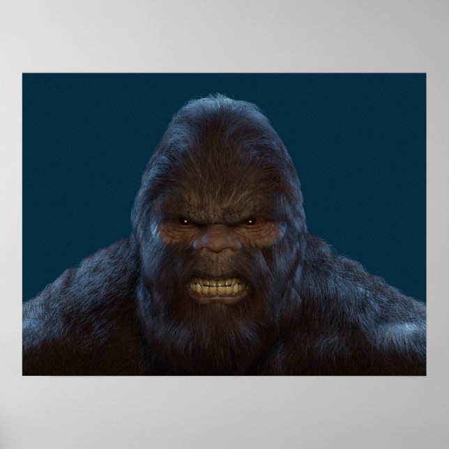 BIGFOOT SASQUATCH ANSIKTE PORTRÄTT III POSTER (Framsidan)